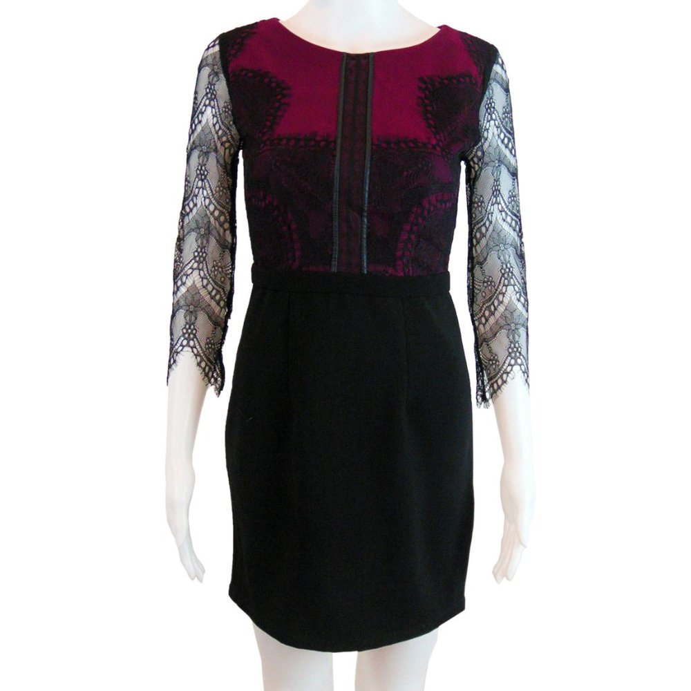 Burgundy and Black Lace Dress Size S - NEW!!!